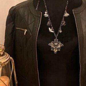 Handcrafted Goth Halloween Scary Evil Eye Bat #2 Unisex Necklace